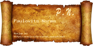 Paulovits Norma névjegykártya